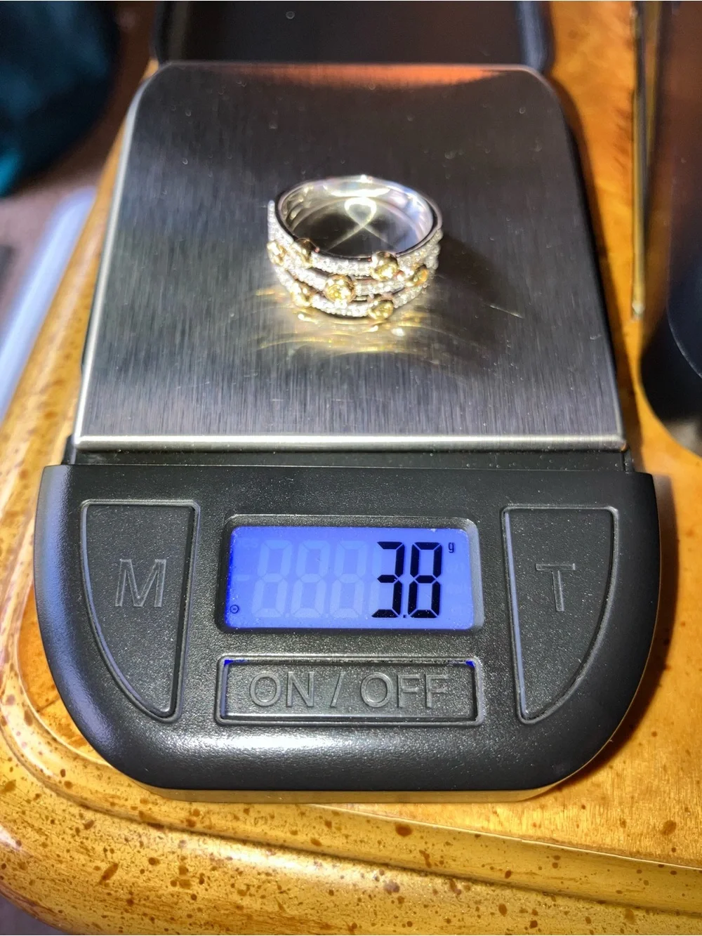 Lab Grown Yellow and White Diamond Ring Size 6.75
